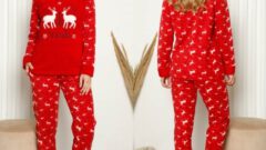 Moda Çizgi Kışlık Kadın Pijama Takımı Modelleri